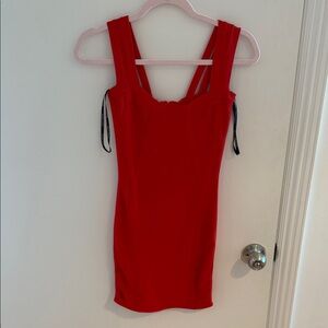 Marciano Vibrant Red Double Strap Bandage Dress